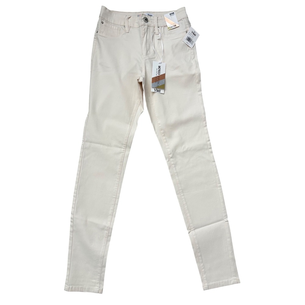 YMI Forever Color Mid-Rise Skinny Jeans Gardenia Off-White S Skater Y2K 90's